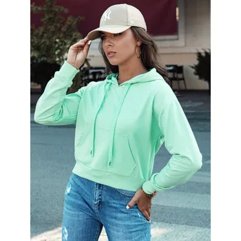 Dámská mikina Mintová crop mikina s kapucí TRENDHOOD BY1333 Velikost: XL