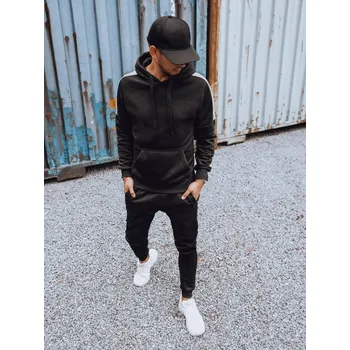 Černá pánská tepláková souprava s bílým pruhem AX0783 Velikost: 2XL