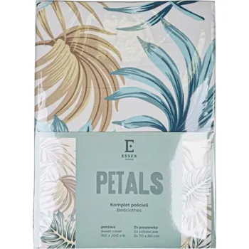Povlečení Krémová sada povlečení 160x200 cm s barevnými, exotickými květy