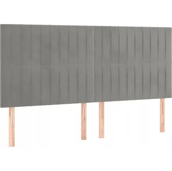 Čelo postele sametové světle šedé 180x118/128 cm - sada 4 ks