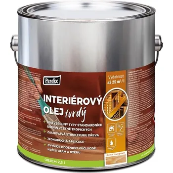 Olej na dřevo Perdix Interiérový tvrdý olej 2,5 l transparentní