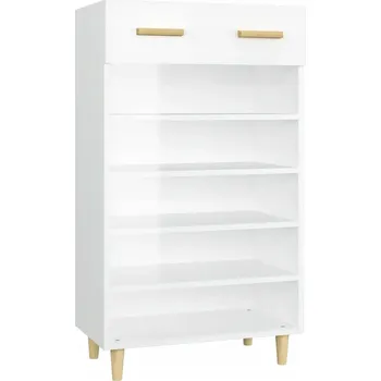 Šatní skříň Minimalistická skříňka na boty - 60x35x105 cm, bílý vysoký lesk