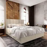 Čalouněná postel boxspring MERALIS 140x200 cm béžová Matrace: Matrace Bonell pružinová COSMIC 10