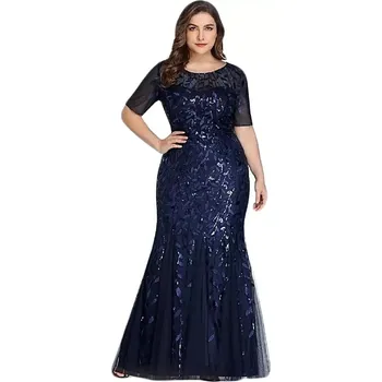 Dámské šaty Ever Pretty dámské šaty EP7707-4 modrá XXL (XXL)