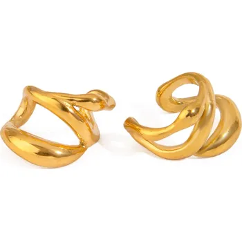 Náušnice Ear Cuff z oceli zlatý 2 ks