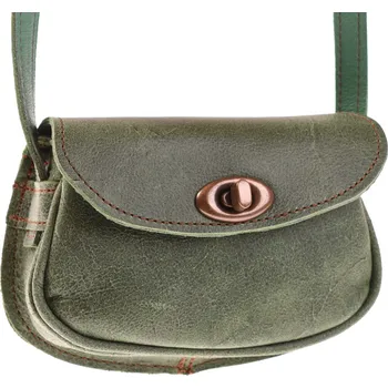 Kabelka Kožená ručně šitá kabelka KUBÁT malá dámská | 11282 otočný zámek: staromosaz