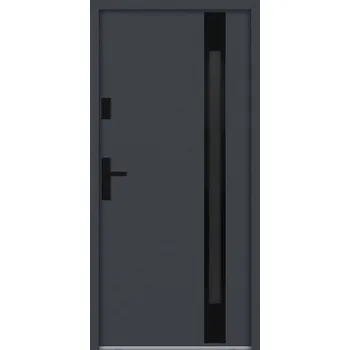 Vchodové dveře Hahn-Türke Vchodové dveře ATU68-M524 Barva: Antracit, Směr otevírání: Pravé, Dovnitř, Celkové rozměry: 900x2070mm