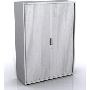 Šatní skříň BISLEY Spisová skříň s žaluziovými dveřmi SYT12/50, Vyberte barvu / kombinaci: Sepia Brown (br8, RAL 8014), strukturovaný lak, Vyberte roletu: javor