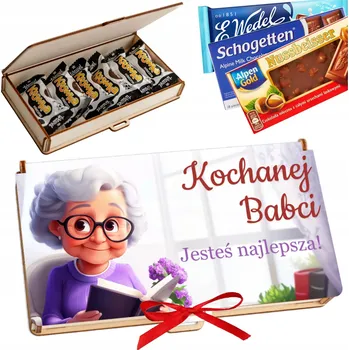 Obraz Dárek k babičce, čokoládová krabička , čokoládový dárek pro babičku