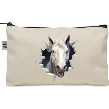 Penál Penál béžový školní KŮŇ s bílým koníkem koněm KO_209