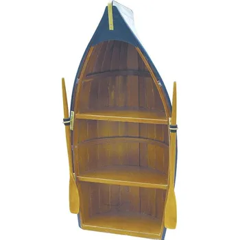 police SEA Club Dřevěná police ve tvaru lodě s vesly 60x30x18cm