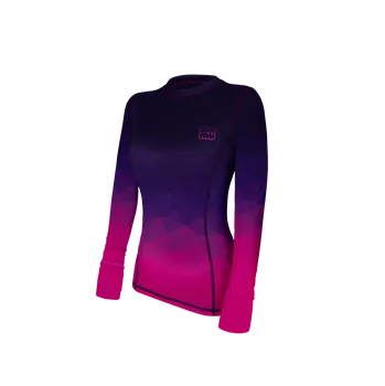 Dámské tričko WAMU Dámské funkční tričko s dlouhým rukávem MOZAIKA fialová/tmavá vel. 34