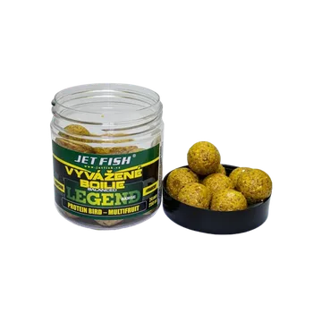 Boilies JetFish Jet Fish Legend range Vyvážené boilie PROTEIN BIRD MULTIFRUIT 24mm 250ml