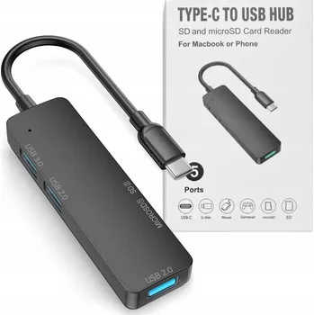 USB hub ROZBOČOVAČ ADAPTÉR USB USB-C ČTEČKA KARET PRO MACBOOK PC