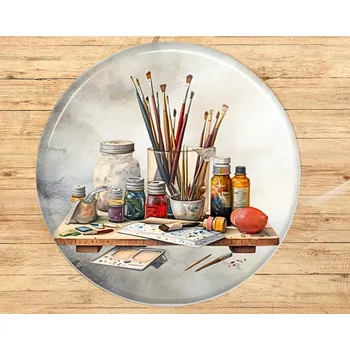 Dekorativní magnet Buton s potiskem, 3,7cm, MALOVÁNÍ, 1kus VYBERTE SI odznak, magnet, přívěšek ZDE:: Odznak