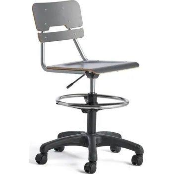 Otočná židle LEGERE, velký sedák, s kolečky, nastavitelná výška 530-720 mm, antracitově šedá