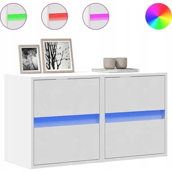 Televizní stolek TV stolek s LED osvětlením 41x31x45 cm, bílý