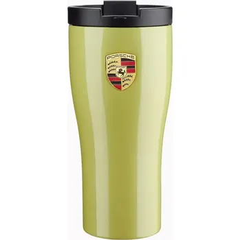 PORSCHE Thermal travel cup Termoska žlutá 460 ml (Dvoustěnný termohrnek Porsche vyrobený z nerezové oceli)