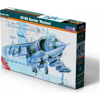 Plastikový model Model letadla ke slepení AV-8A Harrier Marines 1:72 Mister Craft