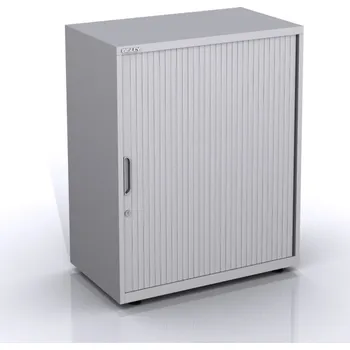 Šatní skříň BISLEY Spisová skříň s žaluziovými dveřmi SYT08/3, Vyberte barvu / kombinaci: Sepia Brown (br8, RAL 8014), strukturovaný lak, Vyberte roletu: javor