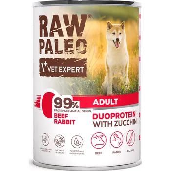 Krmivo pro psa Raw Paleo RAW PALEO BEEF&RABBIT ADULT CAN - Mokré krmivo pro dospělé psy hovězí a králičí Balení.: 400 g