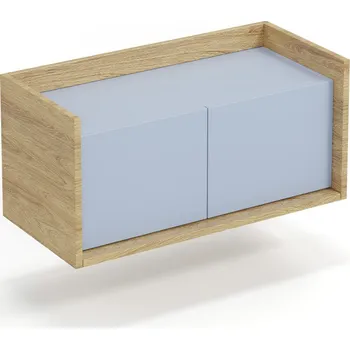 Ložnice Šatní skříň Halmar MOBIUS skříň NISKA 2D korpus: přírodní hickory, přední barva - modrý horizont (1p=1szt)