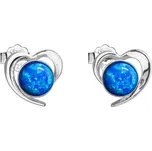 Evolution Group - Pavona Stříbrné náušnice srdíčka s modrými syntetickými opály 31259.3 blue + 2 měsíce na vrácení zboží