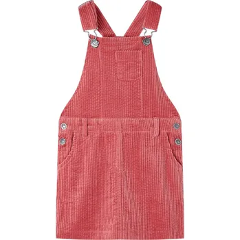 Dívčí šaty vidaXL Dětské manšestrové šaty s laclem růžové 104