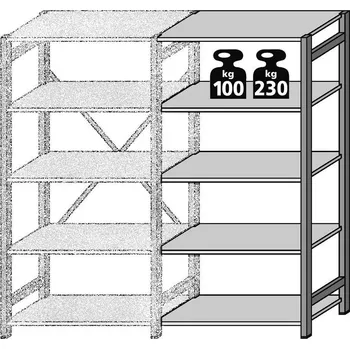 Dílenský regál META Přístavný regál CLIP RAL typ 67845