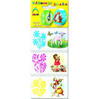 Velikonoční dekorace Fólie na vejce, bílý podklad, 6 kusů