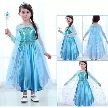 Karnevalový kostým VICLOON Dětský kostým - PRINCEZNÁ ELSA - LEDOVÉ KRÁLOVSTVÍ (6-7 let)