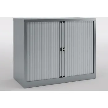 Šatní skříň BISLEY Roletová skříň Bisley Essentials YETB1007/1S, korpus - Sepia Brown (br8, RAL 8014), strukturovaný lak, Vyberte roletu: světle šedá