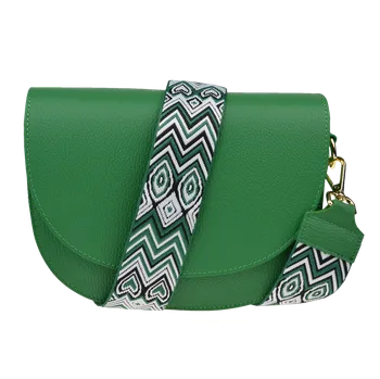 Kabelka NovaKabelka.cz Kožená italská crossbody kabelka Ramona Verde s přídavným popruhem III