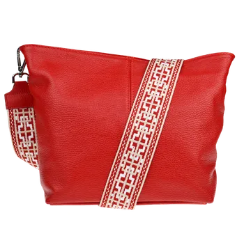 NovaKabelka.cz Kožená italská crossbody kabelka Prisca Rossa Chiaro s přídavným popruhem III