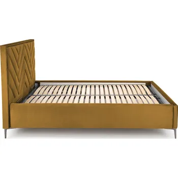 Postel Manželská postel Halmar MODULO korpus postel 160 - hořčicová tap. Monolith 48 (3p=1szt) (3 karton)