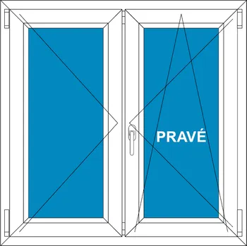 Okno Salamander Plastové okno | 210x60 | Dvoukřídlé bez sloupku - štulp | greenEvolution 76 BARVA PROFILU: Bílá - Dekor