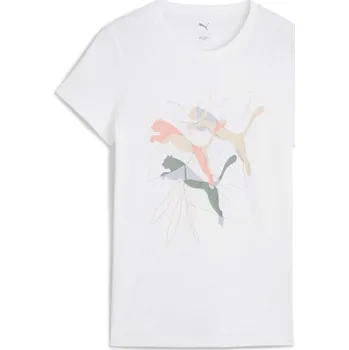 Dámské oblečení Dámské triko Puma GRAPHICS BRANDED LEAF TEE M Bílá, Mix