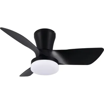 Stropní ventilátor Trio Leuchten R64412132 RANDERS - Stropní LED černý ventilátor s dálkovým ovladačem, LED 20W, 2700-6000K, Ø 76cm (LED stropní ventilátor stmívatelný ovladačem s možností změny barvy světla)