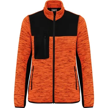 Pracovní oblečení Kariban Bunda WK 9109, pletená, fleecová, dámská COT209109amv02-fluorescent M Oranžová fluorescent melír/černá