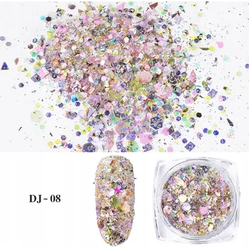 Prášek na nehty | mix třpytek | holografický |Č. 8