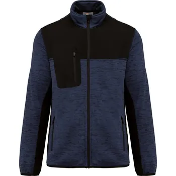 pracovní bunda Kariban Bunda WK 9108, pletená, fleecová, pánská COT209108amx14-navy melang 4XL Navy melange/černá