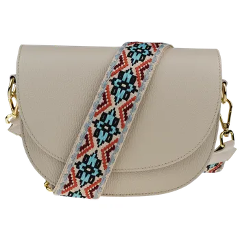 Kabelka NovaKabelka.cz Kožená italská crossbody kabelka Ramona Beige s přídavným popruhem