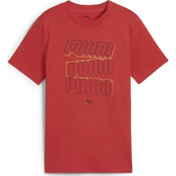 Chlapecké tričko Chlapecké triko Puma ESSENTIALS LOGO LAB HOG TEE B 140 Červená, Černá
