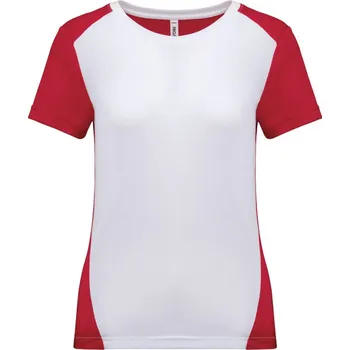 pracovní tričko Kariban Tričko PA 4015, sportovní, krátký rukáv, dámské COT20401590305-white/red 2XL Bílá/červená