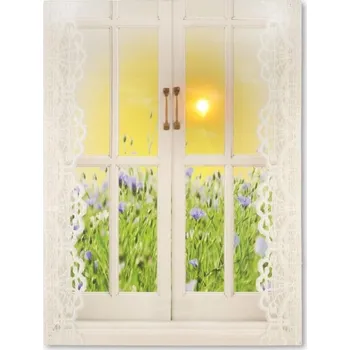 Obraz Podsvícený obraz - slunce za oknem, 1 LED, 30 x 40 cm