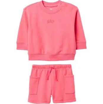 Dětský mikinový set GAP CREW LOGO 12-18M Růžová