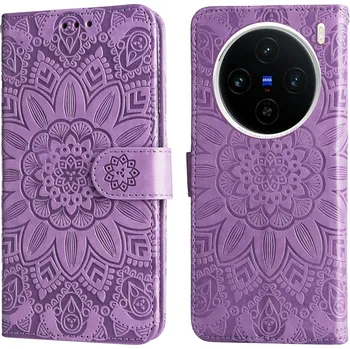 Pouzdro na mobilní telefon Sunflower knížkové pouzdro na Vivo X200 5G - fialové