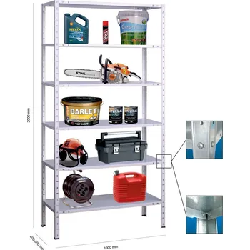 Dílenský regál KOVONA Základní šroubový policový regál 250 kg typ N746L3 - x 1000 mm x 400 mm