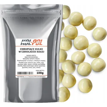 Čokoláda Křupavé čokoládové kuličky 100g Bílá čokoláda Posypka na dorty Kol-Pol