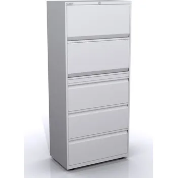 Kartotéka BISLEY Skříň se sklopnými dveřmi a zásuvkami SYC08/2/3, Vyberte barvu / kombinaci: husí šeď (av4, RAL 7038), strukturovaný lak